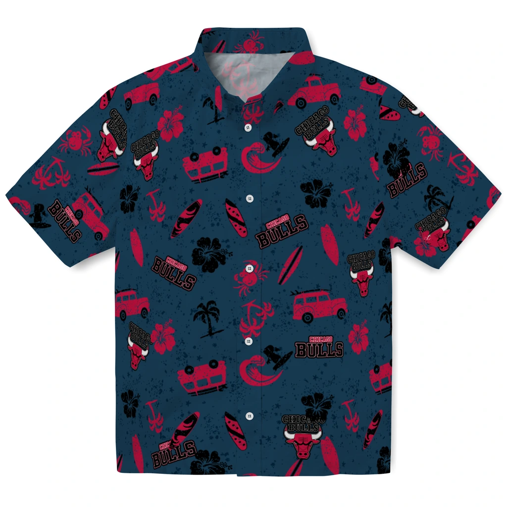 Chicago Bulls Hawaiian Shirt - Beach Vibe chicago bulls beach vibe navy hawaiian shirts best selling