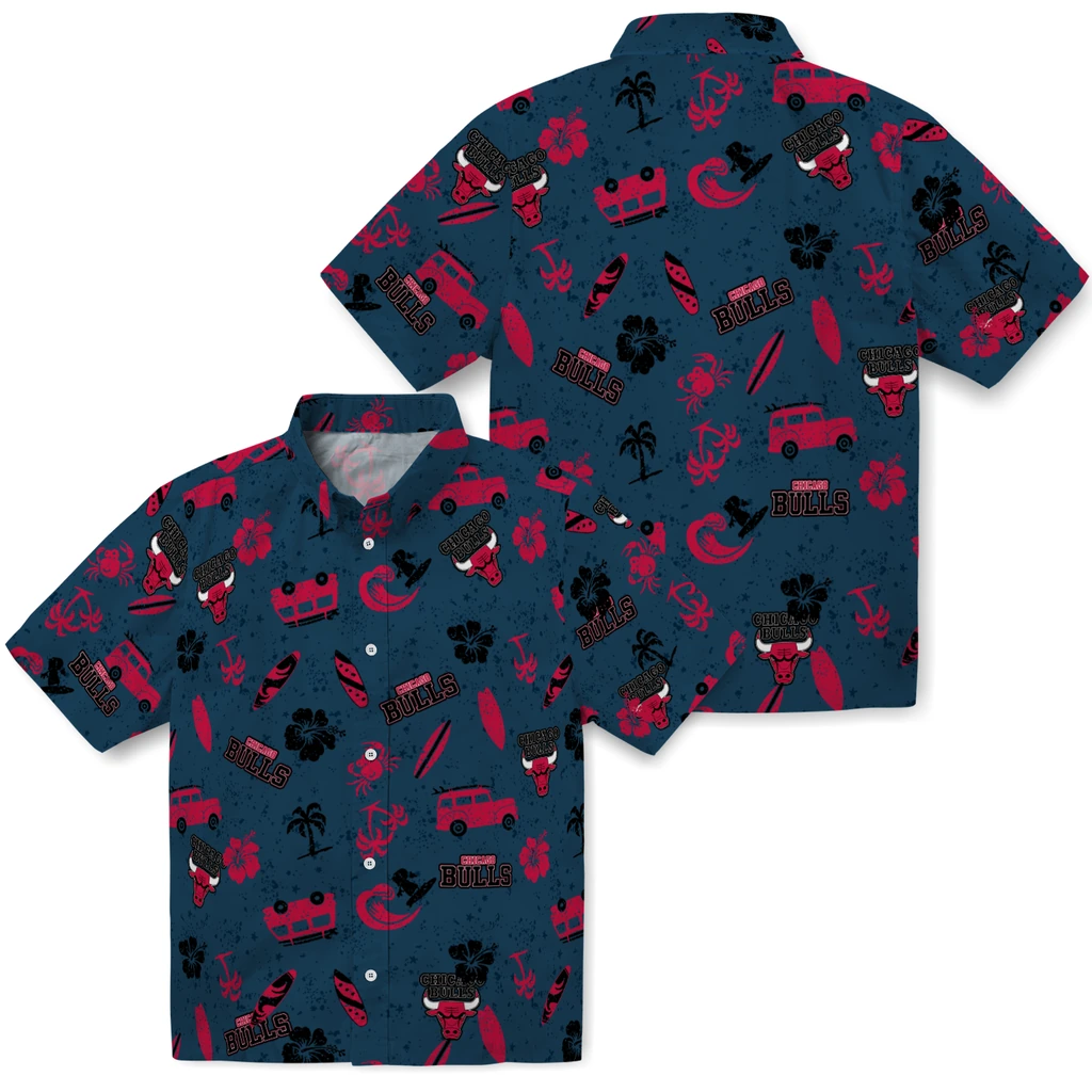 Chicago Bulls Hawaiian Shirt - Beach Vibe chicago bulls beach vibe navy hawaiian shirts high quality