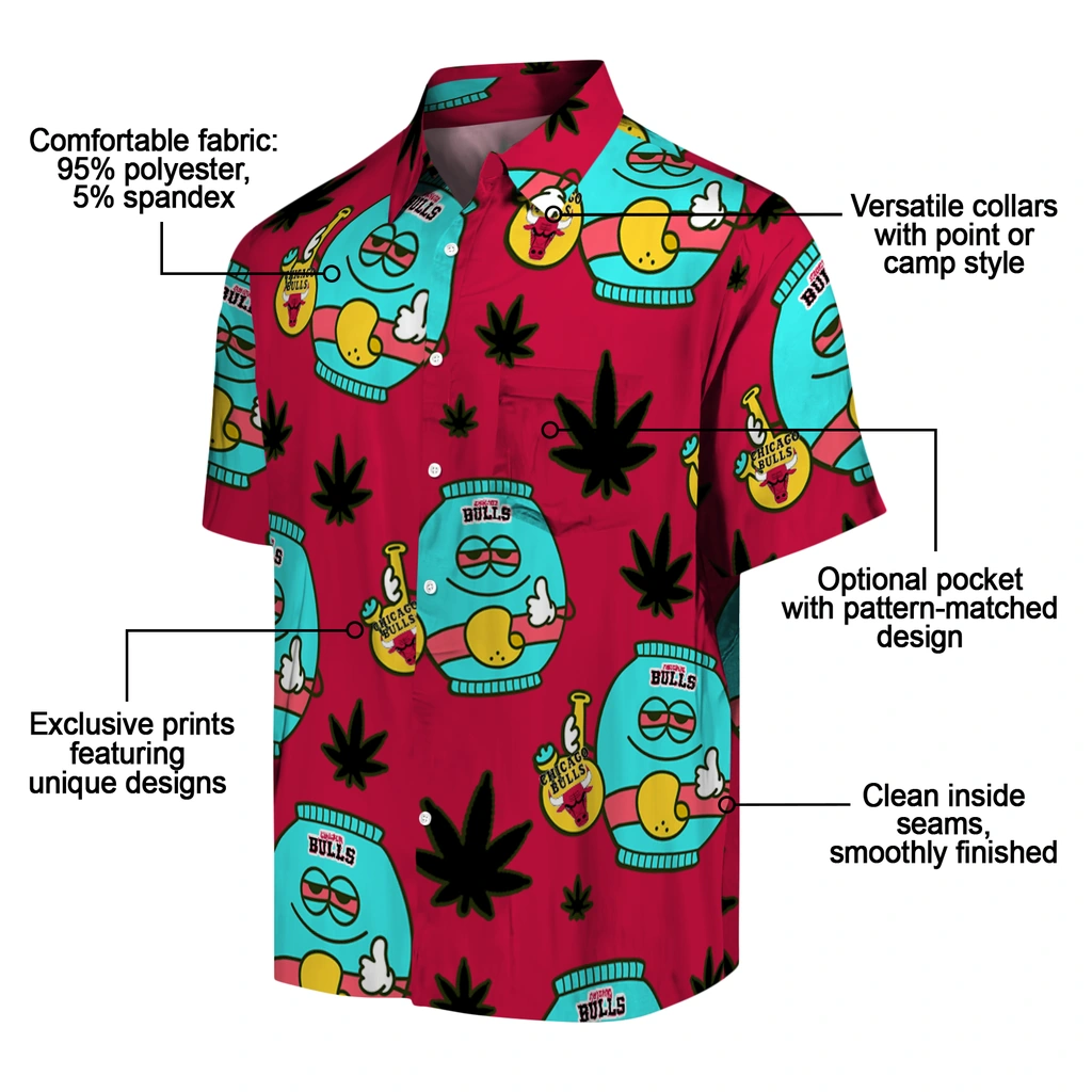 Chicago Bulls Hawaiian Shirt - Chill Vibe chicago bulls bong smile red hawaiian shirts new arrival
