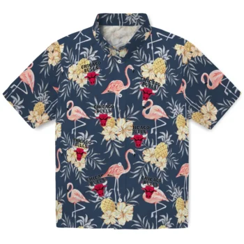 chicago bulls flamingo hibiscus navy hawaiian shirts best selling