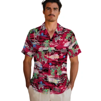 chicago bulls flamingo retreat red hawaiian shirts fashion forward