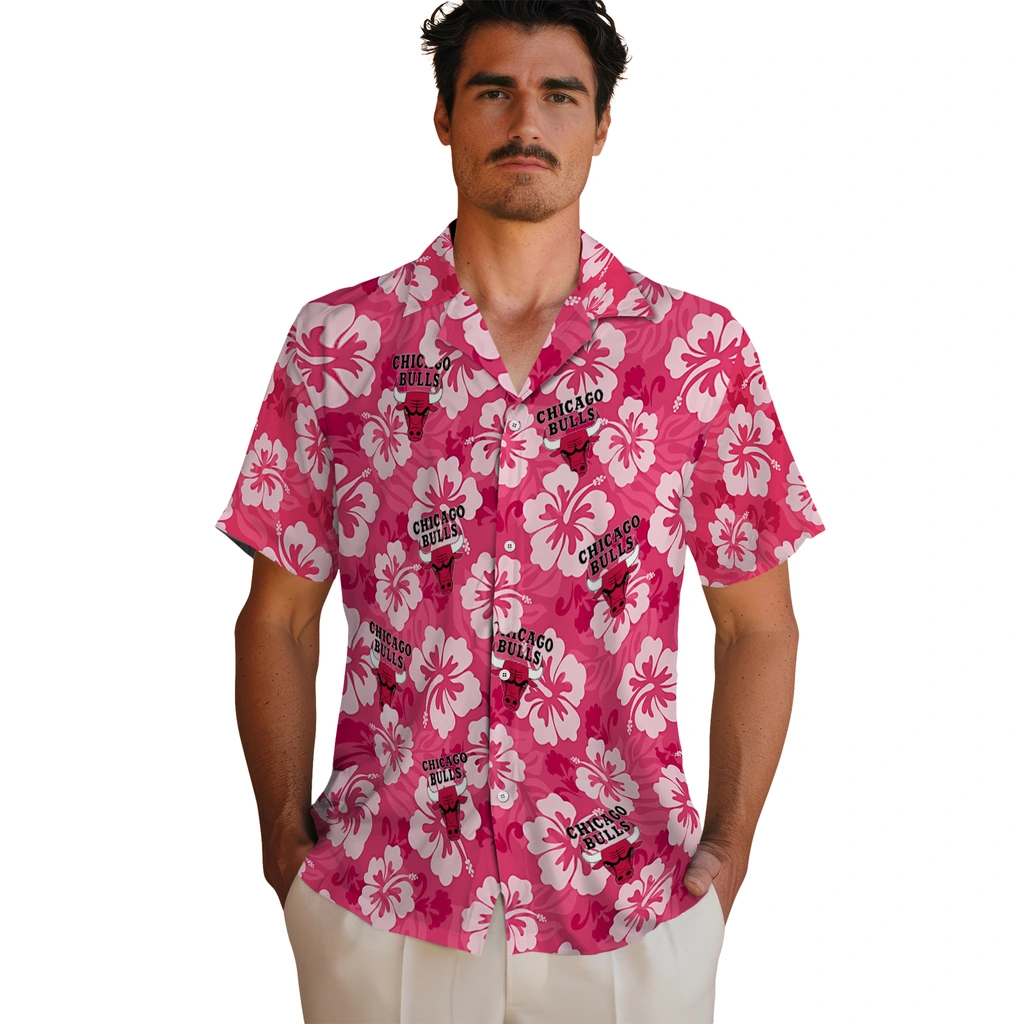 Chicago Bulls Hawaiian Shirt - Hibiscus Cluster chicago bulls hibiscus cluster red hawaiian shirts fashion forward