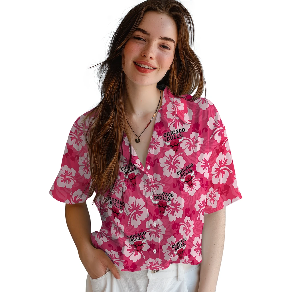 Chicago Bulls Hawaiian Shirt - Hibiscus Cluster chicago bulls hibiscus cluster red hawaiian shirts latest model