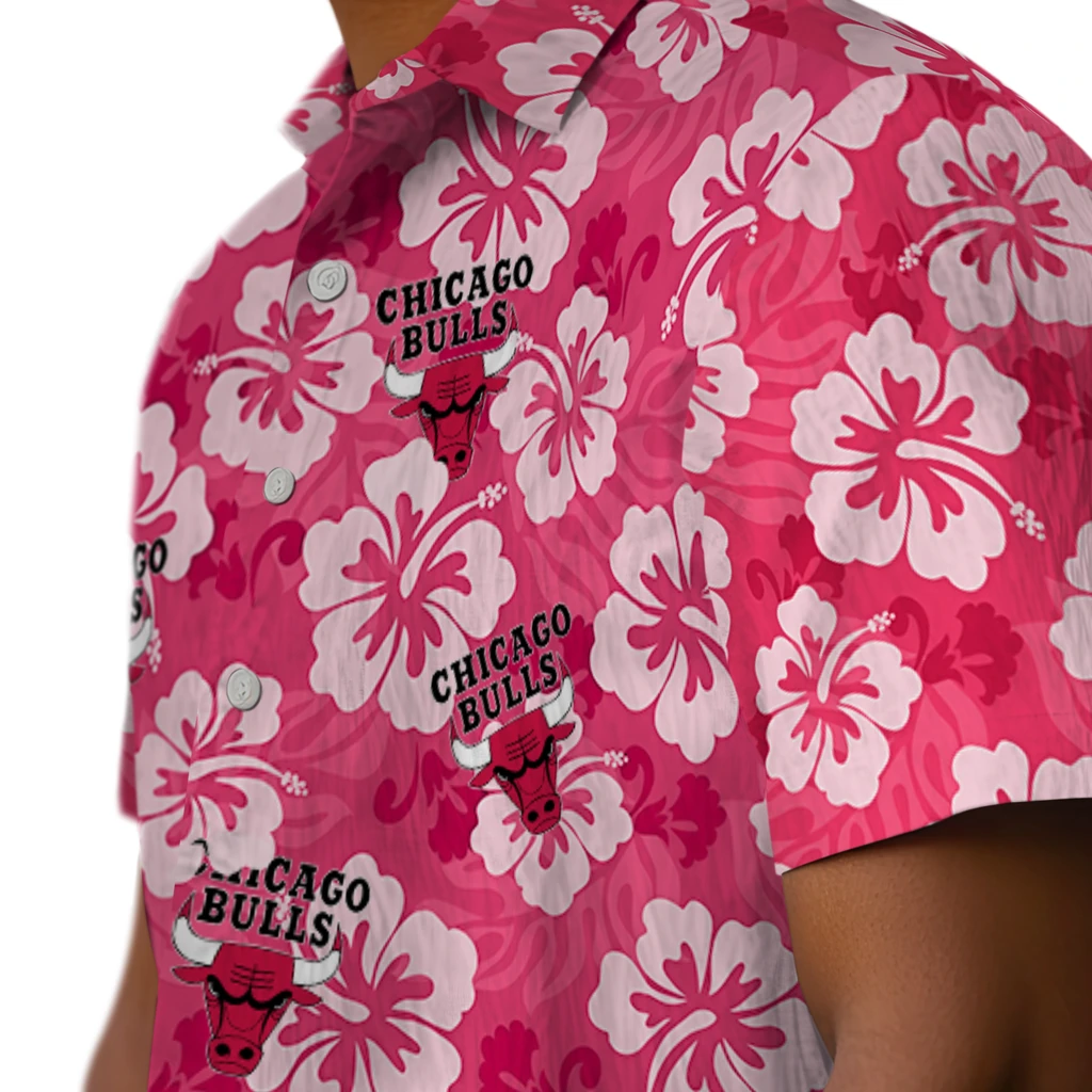 Chicago Bulls Hawaiian Shirt - Hibiscus Cluster chicago bulls hibiscus cluster red hawaiian shirts trendy
