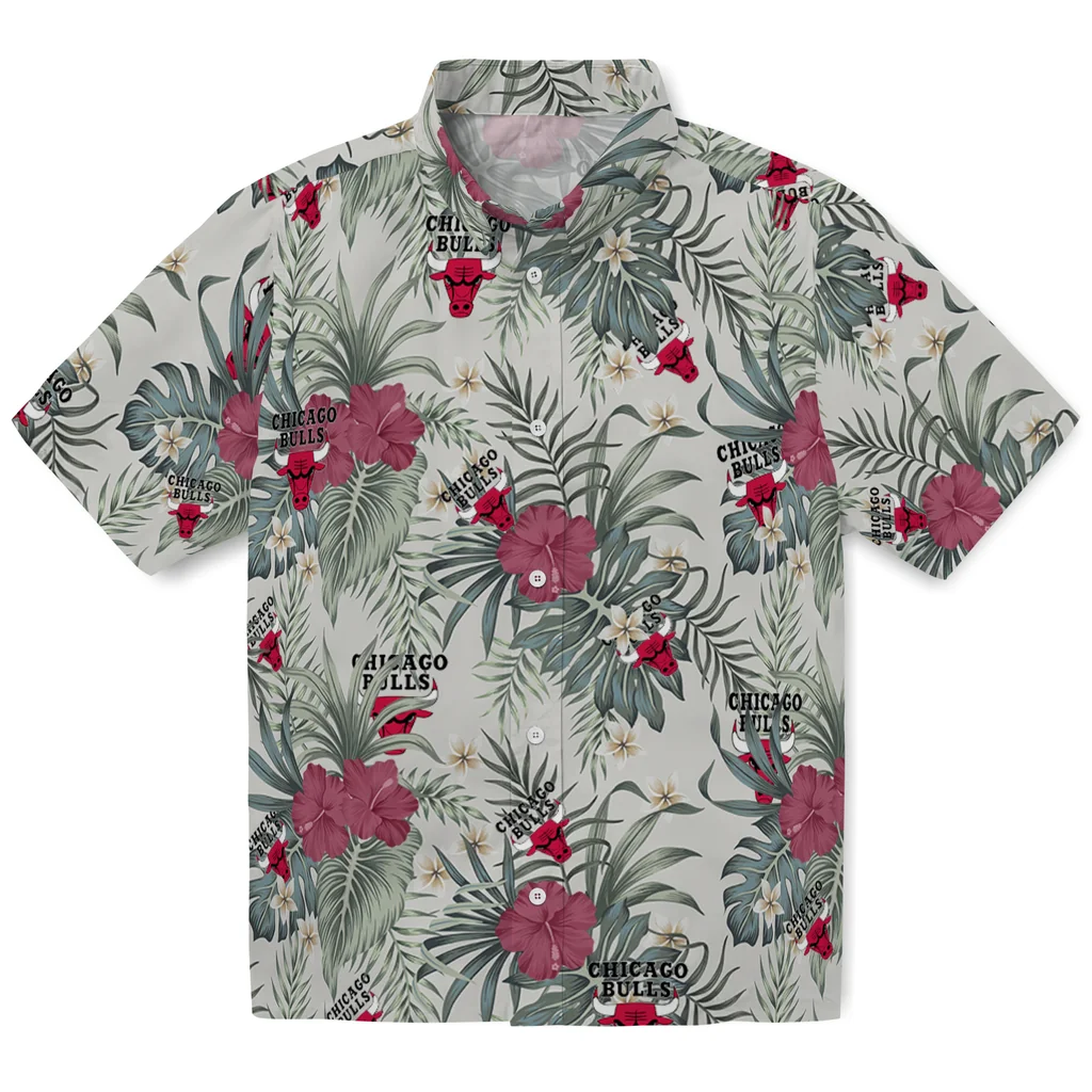 Chicago Bulls Hawaiian Shirt - Hibiscus Designs chicago bulls hibiscus designs beige hawaiian shirts best selling