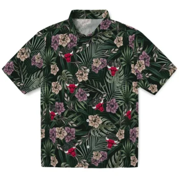 chicago bulls hibiscus leaves pattern green hawaiian shirts best selling