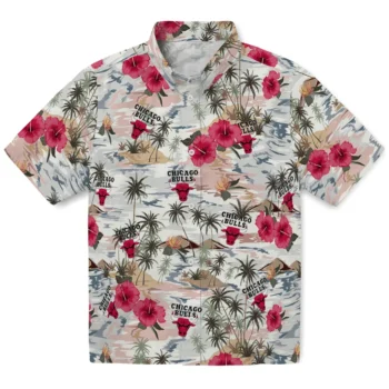 chicago bulls hibiscus seaside white hawaiian shirts best selling