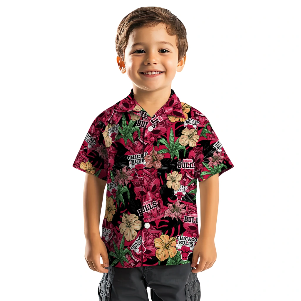 Chicago Bulls Hawaiian Shirt - Hibiscus Tiki Jungle chicago bulls tiki jungle red hawaiian shirts top rated