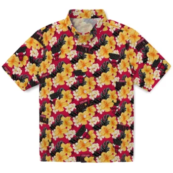 chicago bulls hibiscus tropics red yellow hawaiian shirts best selling