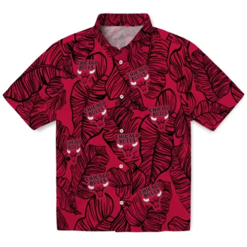 chicago bulls leaf outline red hawaiian shirts best selling