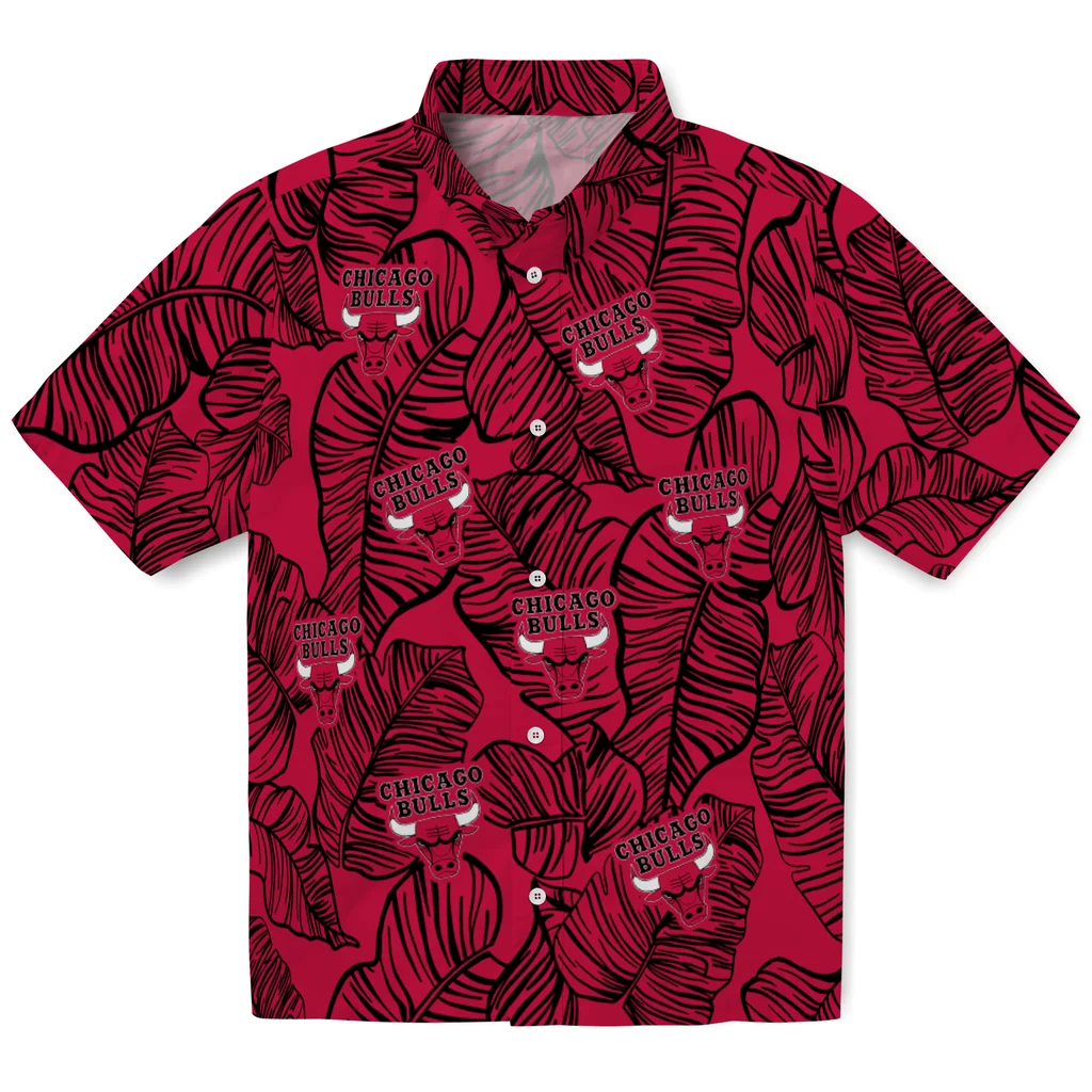 Chicago Bulls Hawaiian Shirt - Leaf Outline chicago bulls leaf outline red hawaiian shirts best selling