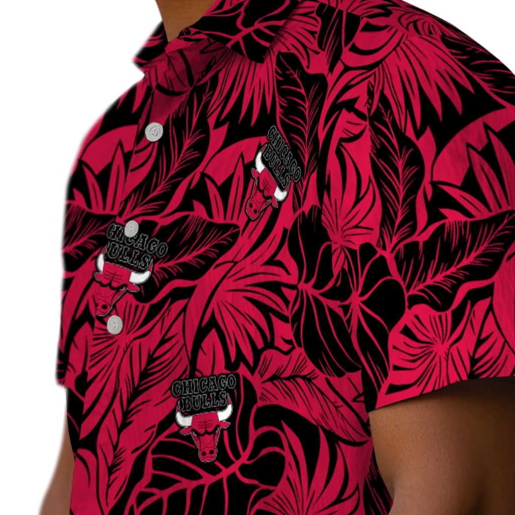 Chicago Bulls Hawaiian Shirt - Monstera Layer chicago bulls monstera layer red hawaiian shirts trendy