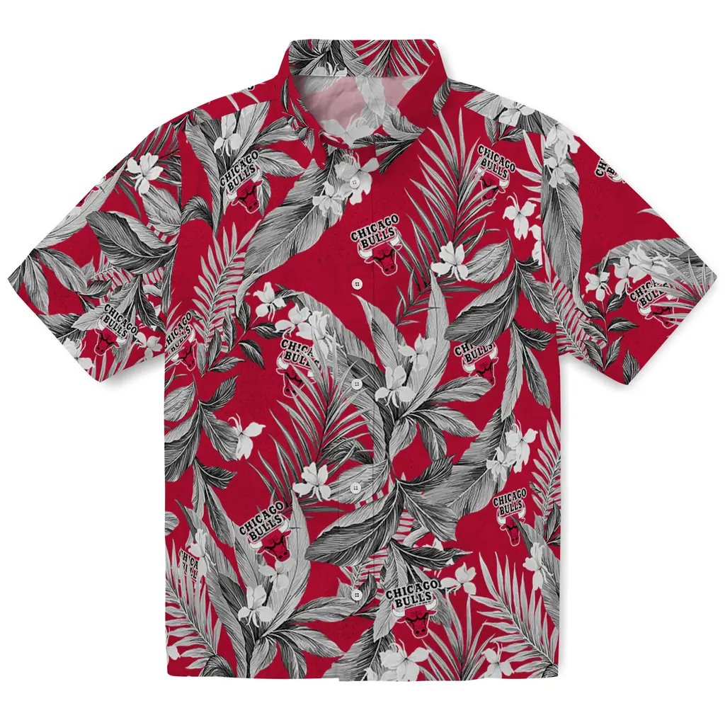 Chicago Bulls Hawaiian Shirt - Palm Leaves chicago bulls palm leaves red hawaiian shirts best selling