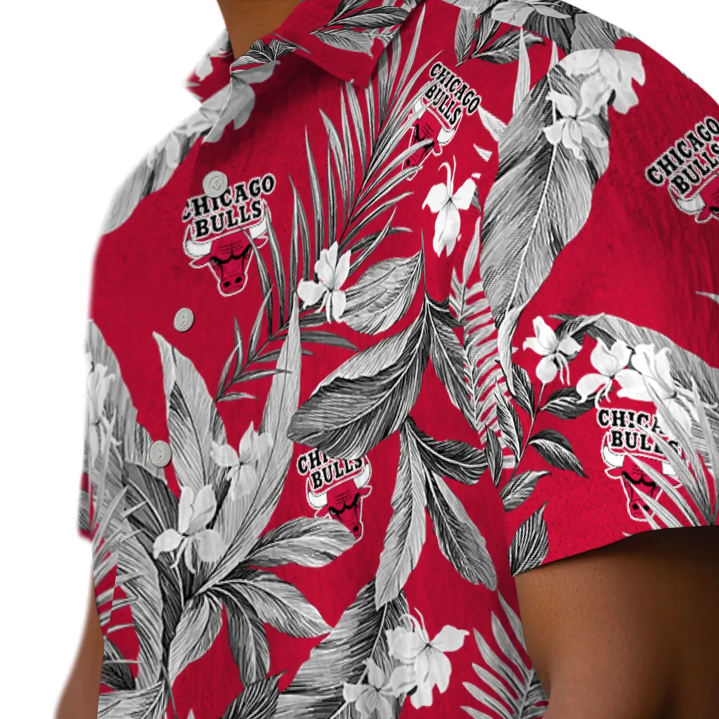 Chicago Bulls Hawaiian Shirt - Palm Leaves chicago bulls palm leaves red hawaiian shirts trendy