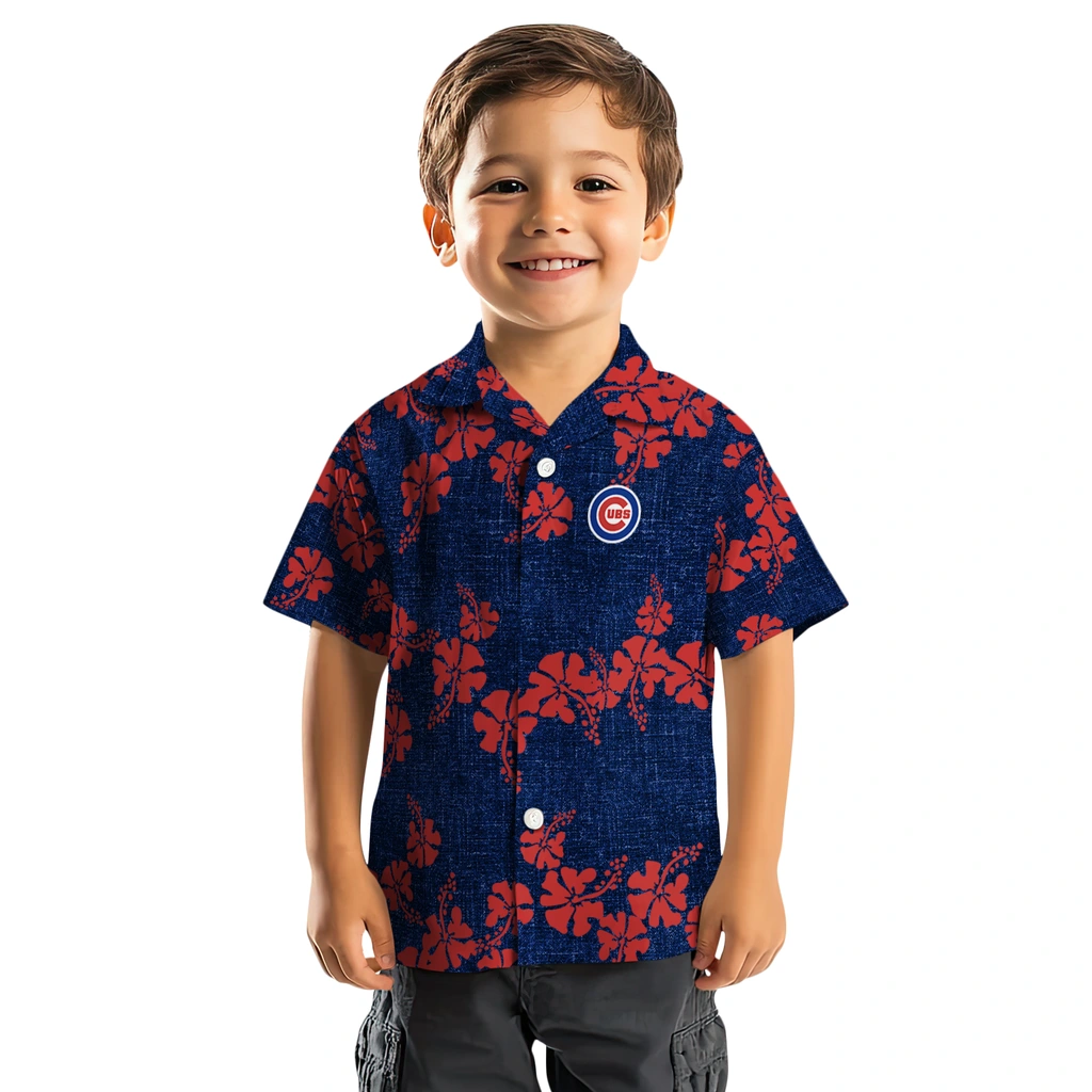 Chicago Cubs Hawaiian Shirt - 50th State Flower chicago cubs hibiscus petals blue hawaiian shirts top rated