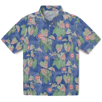 chicago cubs anthurium overlay blue hawaiian shirts best selling
