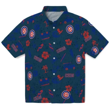 chicago cubs beach vibe navy hawaiian shirts best selling
