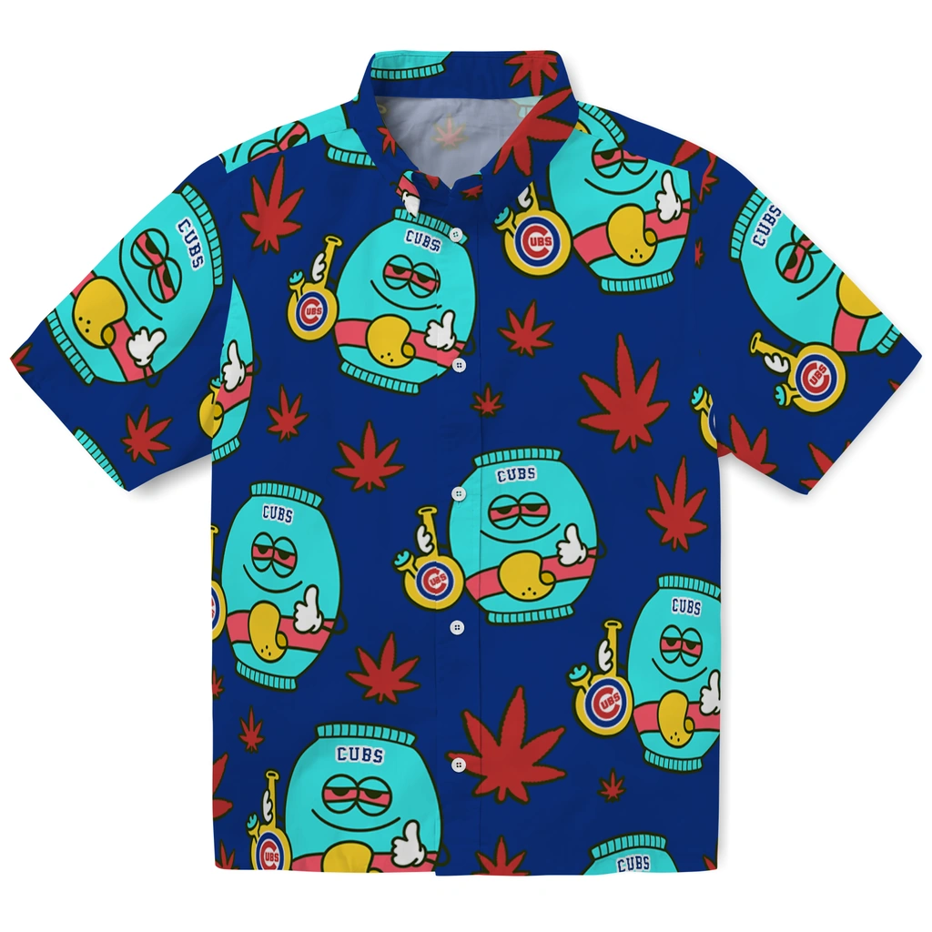 Chicago Cubs Hawaiian Shirt - Chill Vibe chicago cubs bong smile blue hawaiian shirts best selling