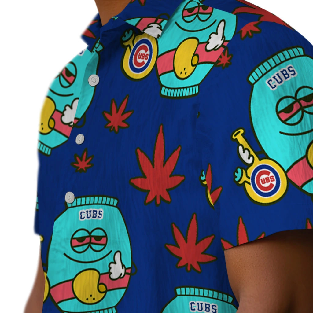 Chicago Cubs Hawaiian Shirt - Chill Vibe chicago cubs bong smile blue hawaiian shirts trendy