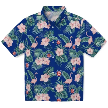 chicago cubs flamingo palms blue hawaiian shirts best selling