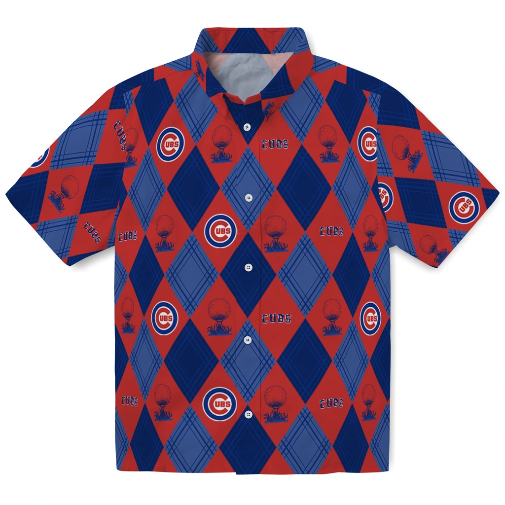 Chicago Cubs Hawaiian Shirt - Golfing Plaid chicago cubs balloon plaid blue hawaiian shirts best selling