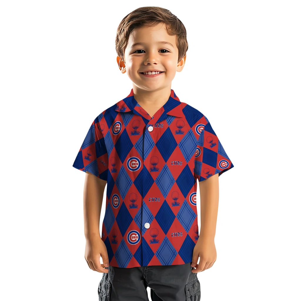 Chicago Cubs Hawaiian Shirt - Golfing Plaid chicago cubs balloon plaid blue hawaiian shirts top rated