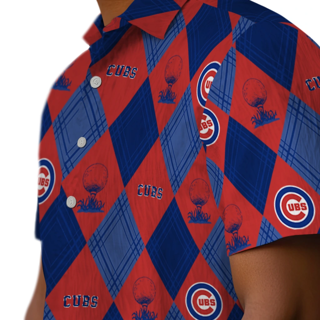 Chicago Cubs Hawaiian Shirt - Golfing Plaid chicago cubs balloon plaid blue hawaiian shirts trendy