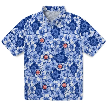 chicago cubs hibiscus blooms blue hawaiian shirts best selling