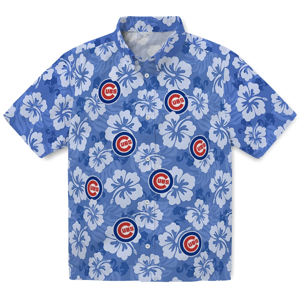 Chicago Cubs Hawaiian Shirt - Hibiscus Cluster chicago cubs hibiscus cluster blue hawaiian shirts best selling