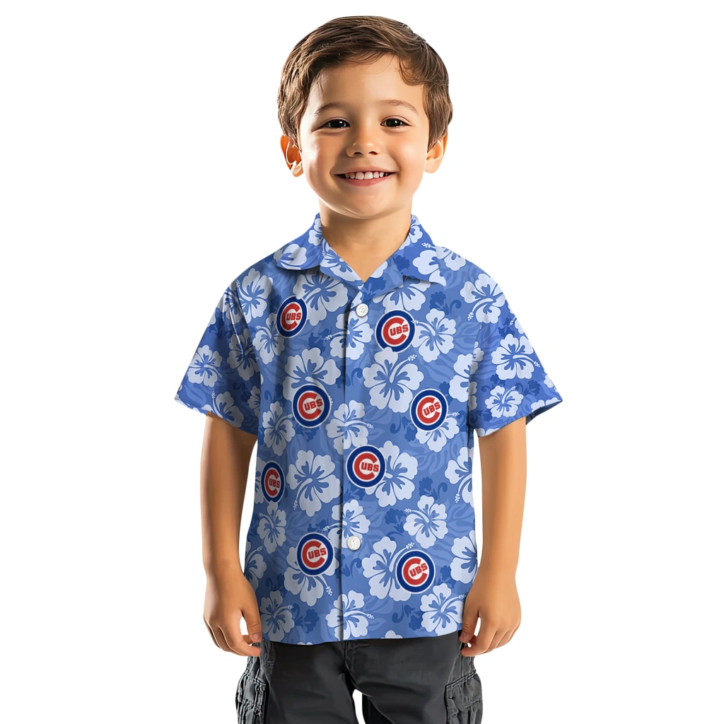 Chicago Cubs Hawaiian Shirt - Hibiscus Cluster chicago cubs hibiscus cluster blue hawaiian shirts top rated
