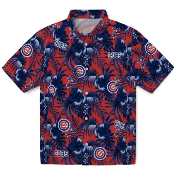 chicago cubs hibiscus exotic blue hawaiian shirts best selling