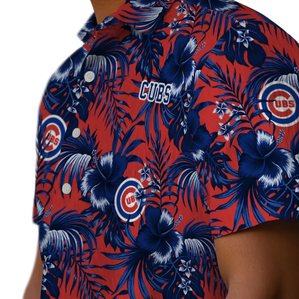 Chicago Cubs Hawaiian Shirt - Hibiscus Exotic chicago cubs hibiscus exotic blue hawaiian shirts trendy