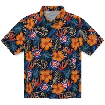 chicago cubs hibiscus foliage hawaiian shirts best selling