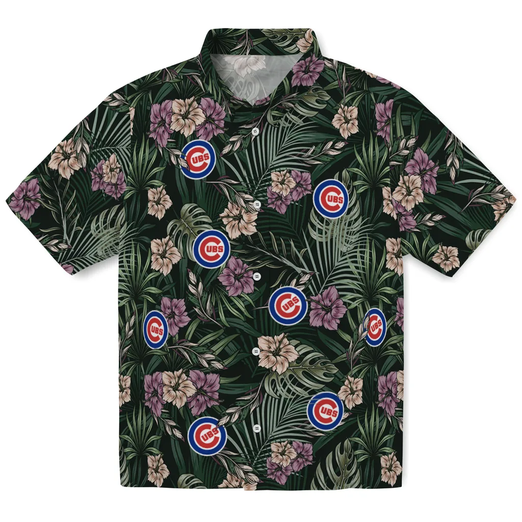 Chicago Cubs Hawaiian Shirt - Hibiscus Leaves Pattern chicago cubs hibiscus leaves pattern green hawaiian shirts best selling