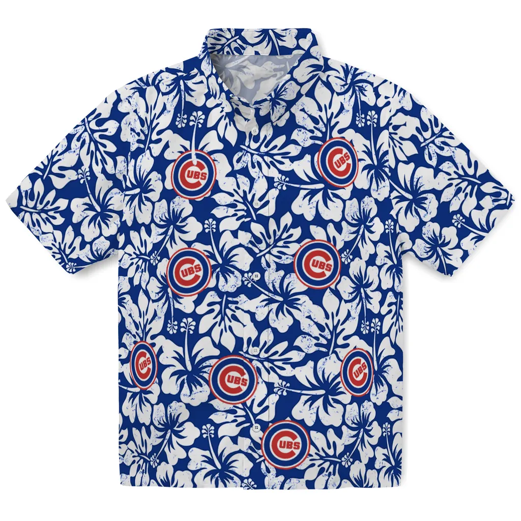 Chicago Cubs Hawaiian Shirt - Hibiscus Motif chicago cubs hibiscus motif blue white hawaiian shirts best selling