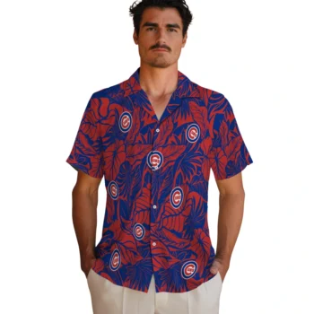 chicago cubs monstera layer blue hawaiian shirts fashion forward