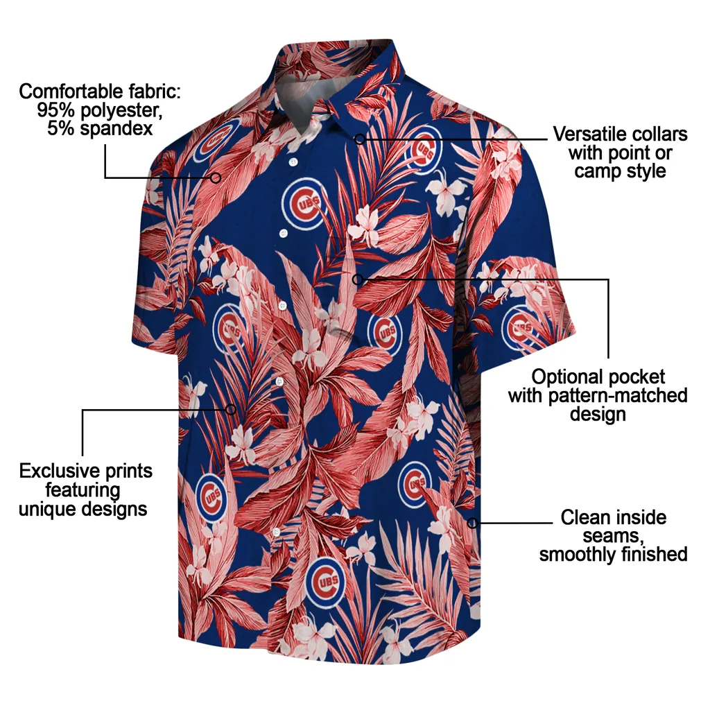 Chicago Cubs Hawaiian Shirt - Palm Leaves chicago cubs palm leaves blue hawaiian shirts new arrival