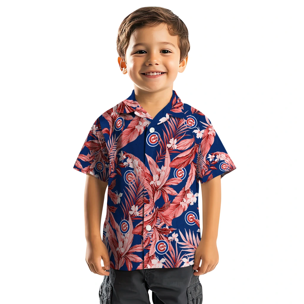 Chicago Cubs Hawaiian Shirt - Palm Leaves chicago cubs palm leaves blue hawaiian shirts top rated