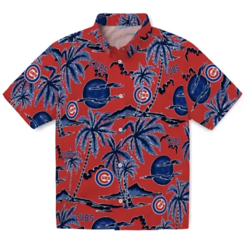 chicago cubs palm sunset hawaiian shirts best selling