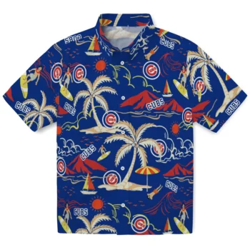 chicago cubs palm tree island blue hawaiian shirts best selling