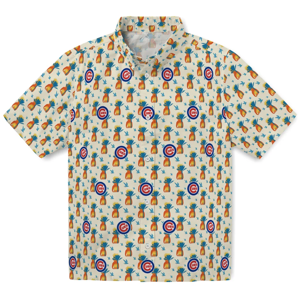 Chicago Cubs Hawaiian Shirt - Pineapple Delight chicago cubs pineapple delight beige hawaiian shirts best selling