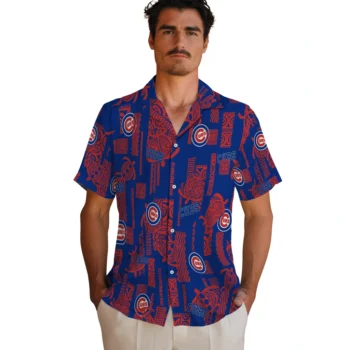 chicago cubs turtle lines blue hawaiian shirts fashion forward