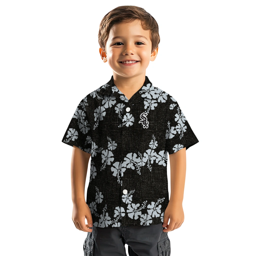 Chicago White Sox Hawaiian Shirt - 50th State Flower chicago white sox hibiscus petals black hawaiian shirts top rated