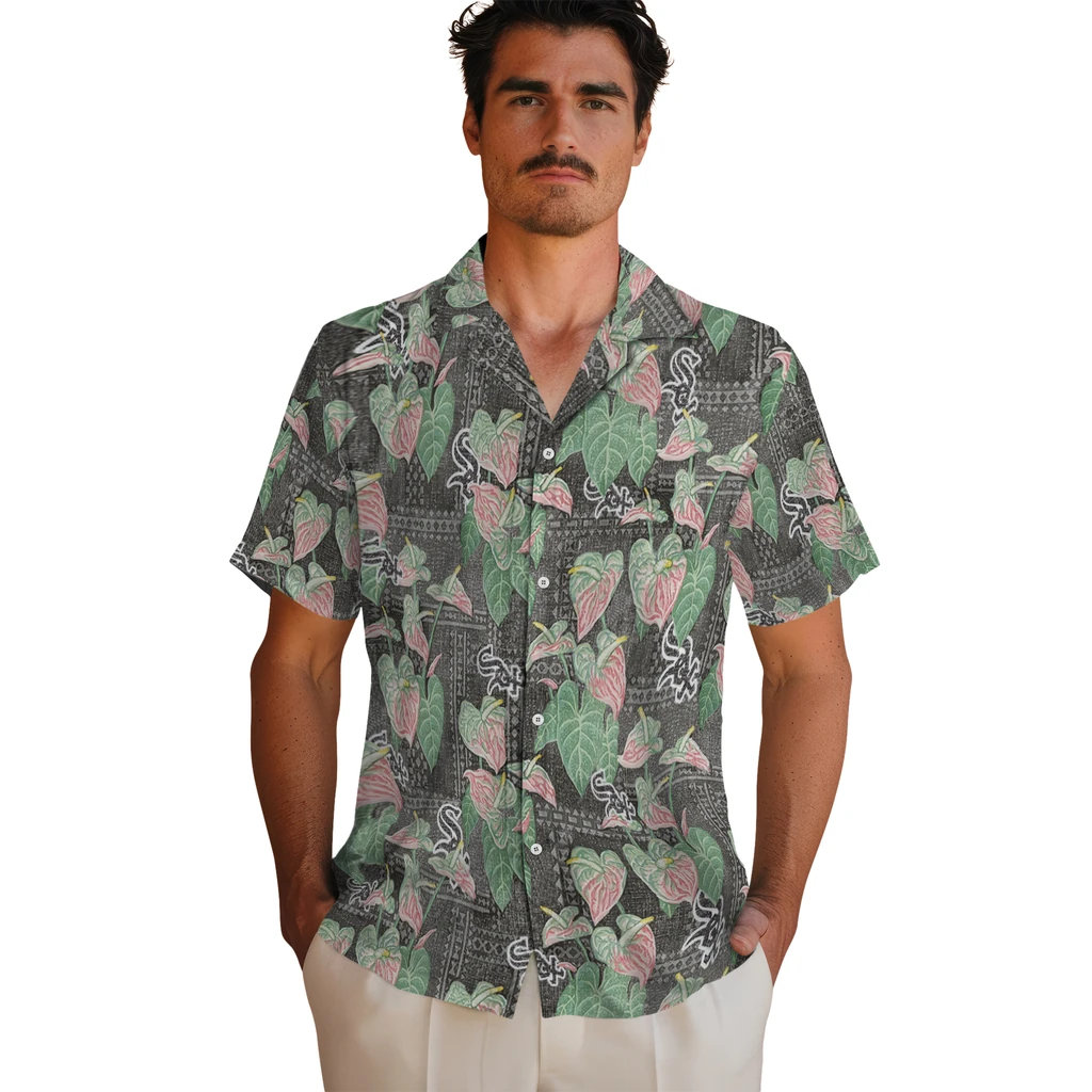 Chicago White Sox Hawaiian Shirt - Anthurium Overlay chicago white sox anthurium overlay black hawaiian shirts fashion forward