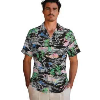 chicago white sox flamingo retreat black hawaiian shirts fashion forward