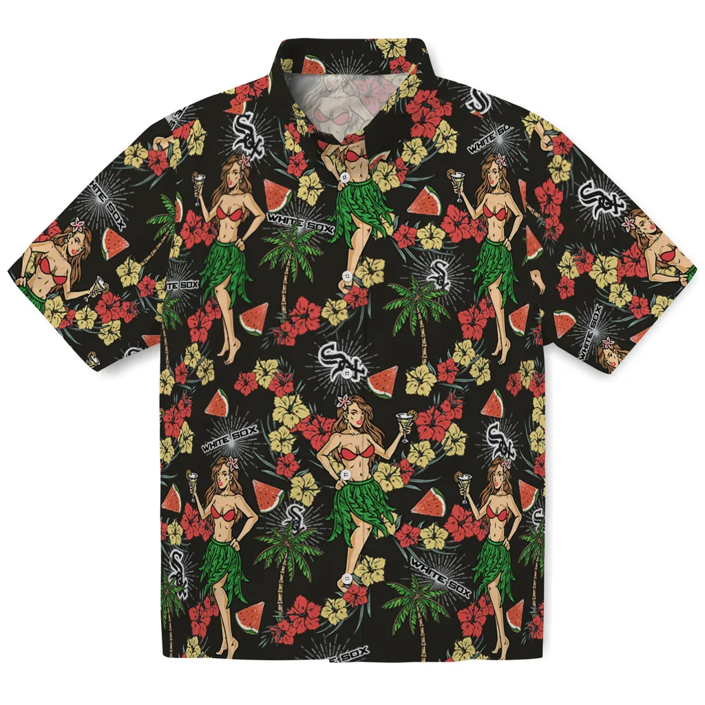Chicago White Sox Hawaiian Shirt - Hawaiian Girls Design chicago white sox hawaiian girls design black hawaiian shirts best selling