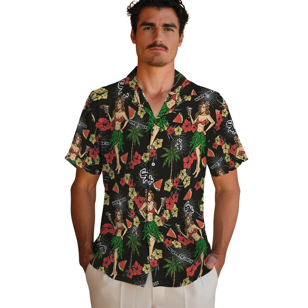 Chicago White Sox Hawaiian Shirt - Hawaiian Girls Design chicago white sox hawaiian girls design black hawaiian shirts fashion forward