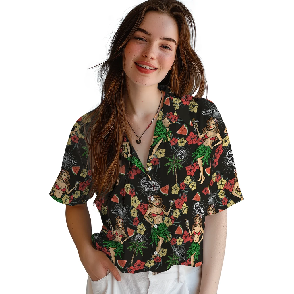 Chicago White Sox Hawaiian Shirt - Hawaiian Girls Design chicago white sox hawaiian girls design black hawaiian shirts latest model