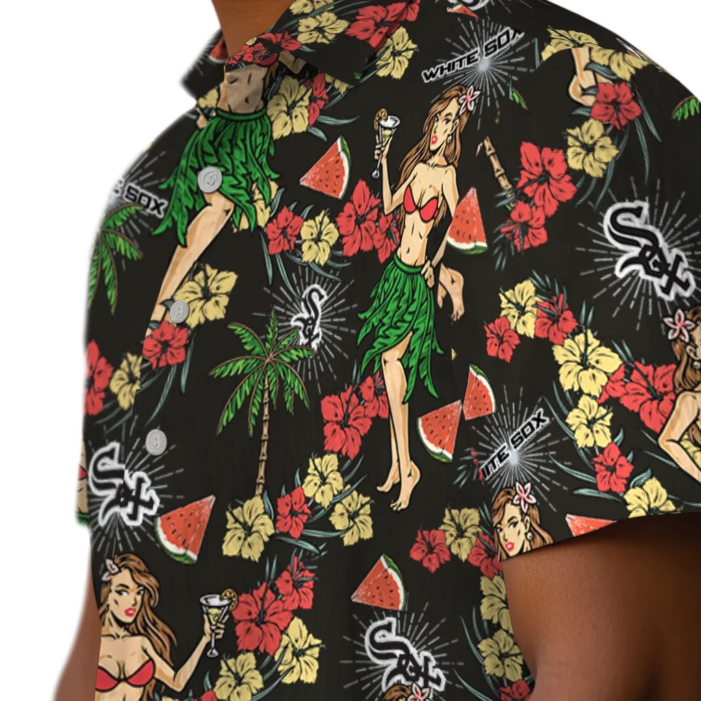 Chicago White Sox Hawaiian Shirt - Hawaiian Girls Design chicago white sox hawaiian girls design black hawaiian shirts trendy