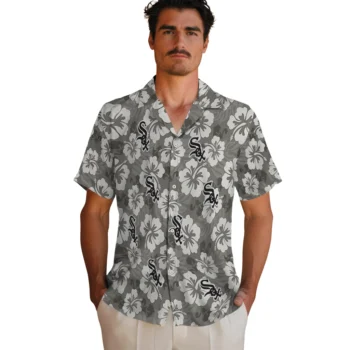 chicago white sox hibiscus cluster black hawaiian shirts fashion forward